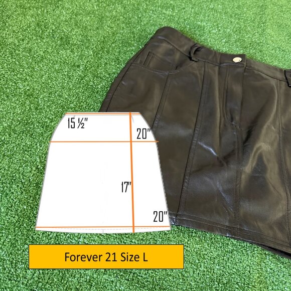 Forever 21 Women’s Mini Retro Bodycon Vegan Leather Lining Skirt in Black Size L - Picture 2 of 14